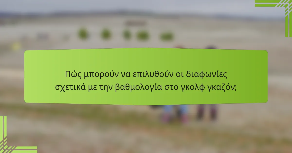 Πώς μπορούν να επιλυθούν οι διαφωνίες σχετικά με την βαθμολογία στο γκολφ γκαζόν;